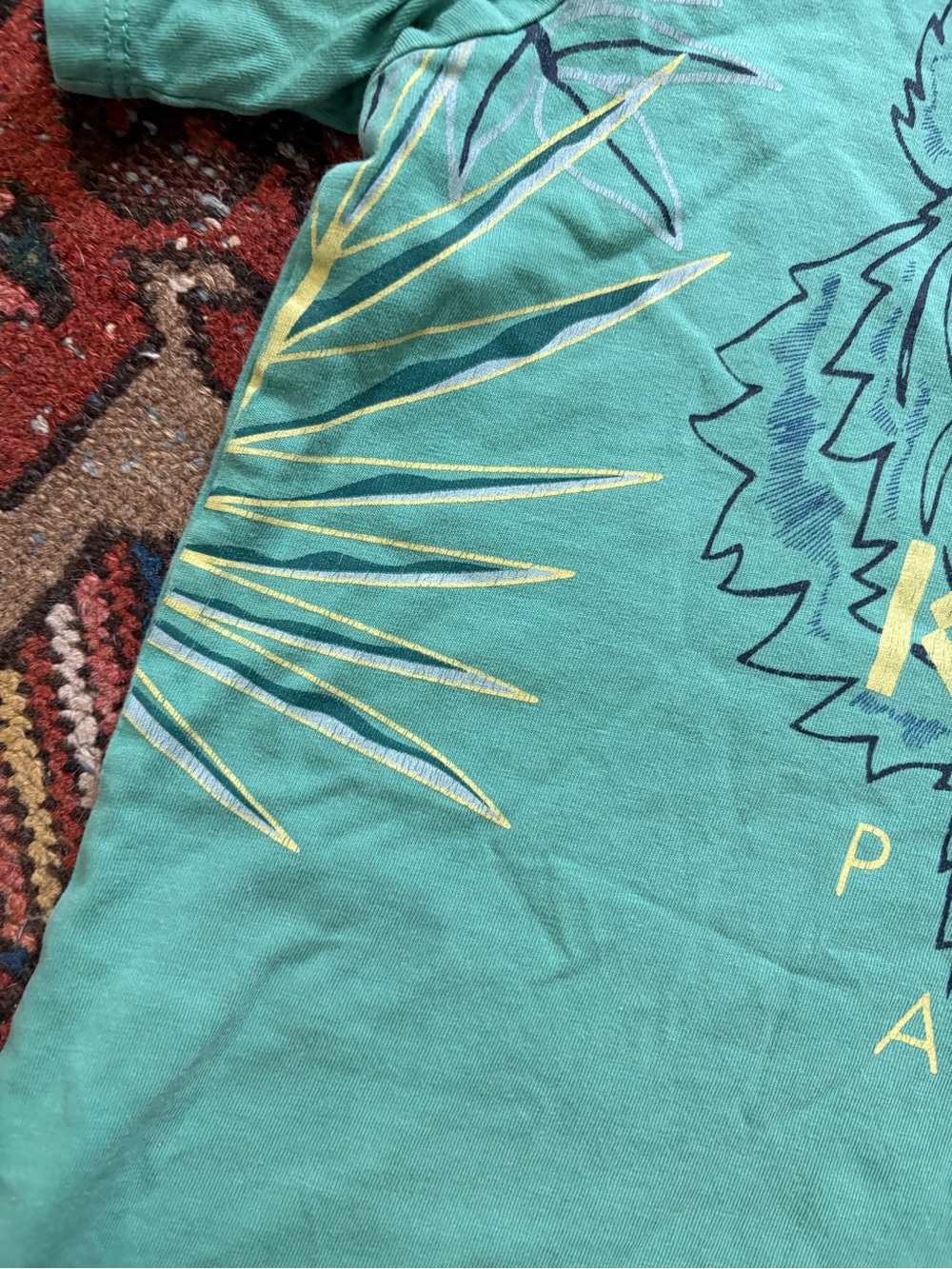 Kenzo Kelly Green Tiger Graphic Short Sleeve Teesize 10 A - Picture 3 of 4